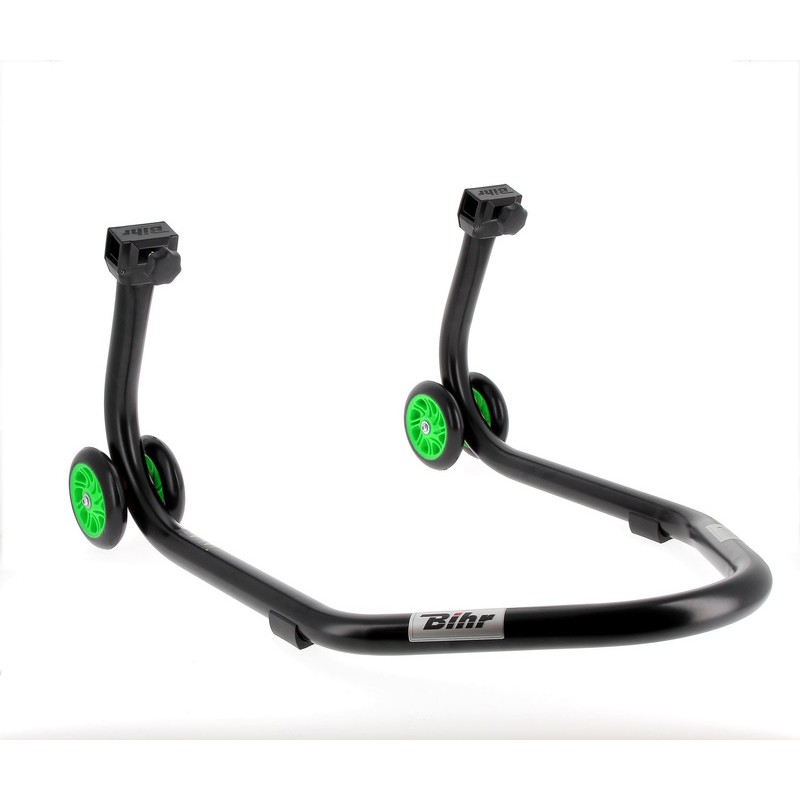 Béquille arrière BIHR Home Track supports en "L" noir mat roues vert