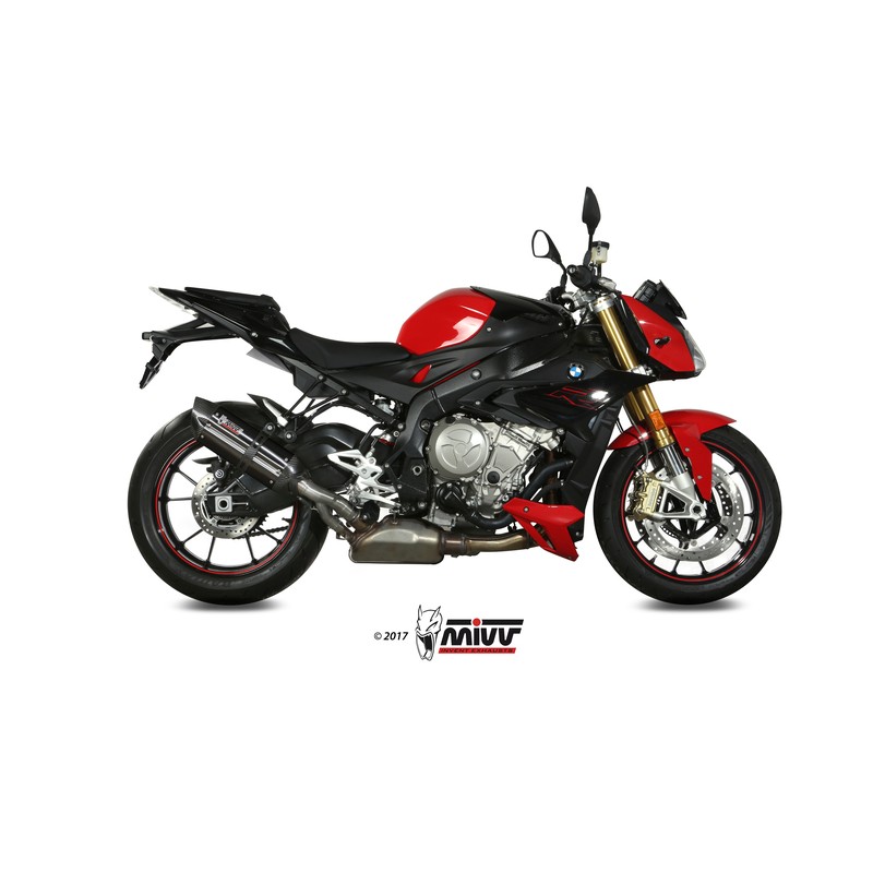 Silencieux MIVV Suono inox noir/casquette carbone BMW S1000R