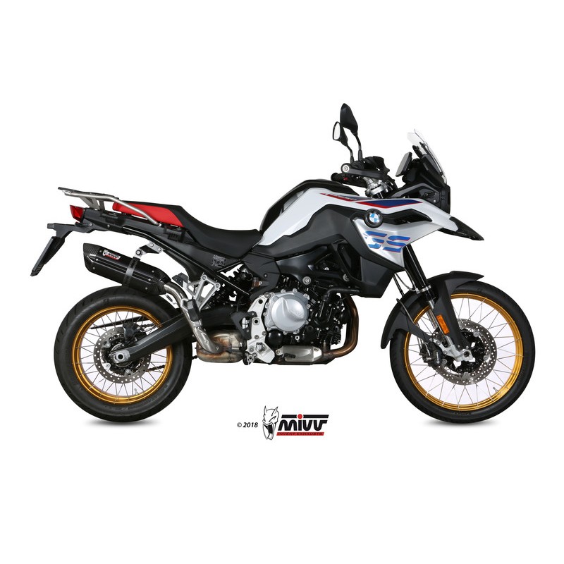 Silencieux MIVV Suono Steel Black/casquette carbone BMW F850GS