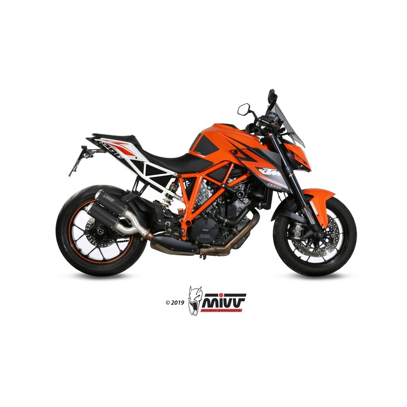 Silencieux double MIVV MK3 carbone/casquette inox KTM 1290 Superduke