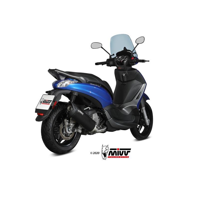 Ligne complète MIVV Mover Steel Black/inox - Piaggio Beverly 350