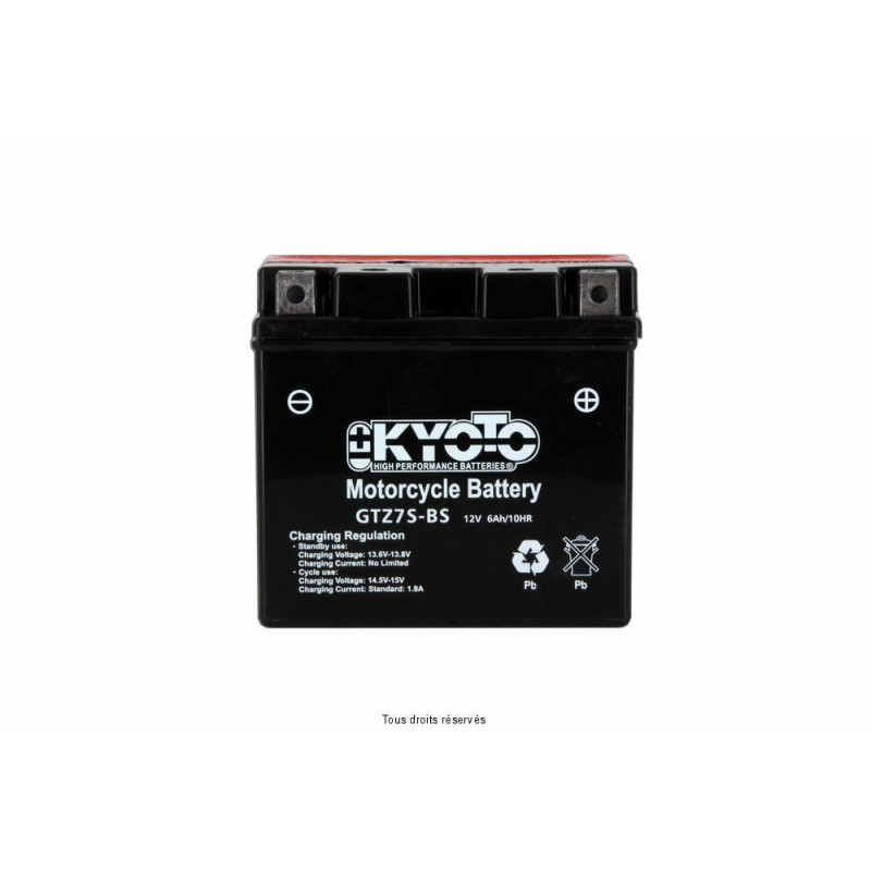 Batterie YTZ7-S Kyoto sans entretien avec acide 450 YFZR Yamaha