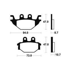 Plaquettes de Frein Métal Fritté Arrière 525 Blade TGB