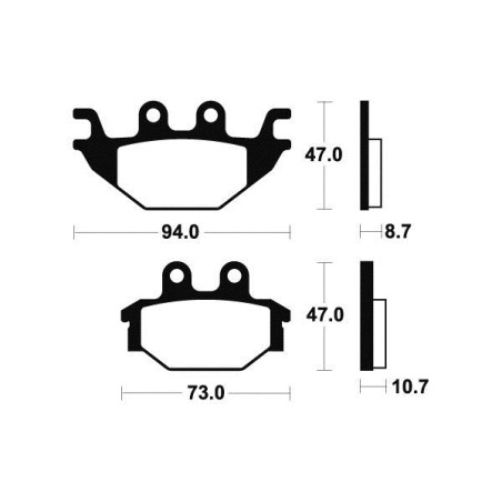 Plaquettes de Frein Métal Fritté Arrière 525 Blade TGB