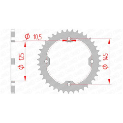 Couronne AFAM Acier pas 520 type 12407 450 YFZR Yamaha