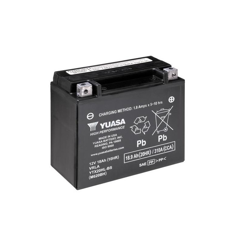 Batterie YUASA YTX20HL-BS sans entretien livrée avec pack acide 500 Sportsman Polaris