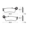 Plaquettes de frein TECNIUM MX/ATV métal fritté - MOR465