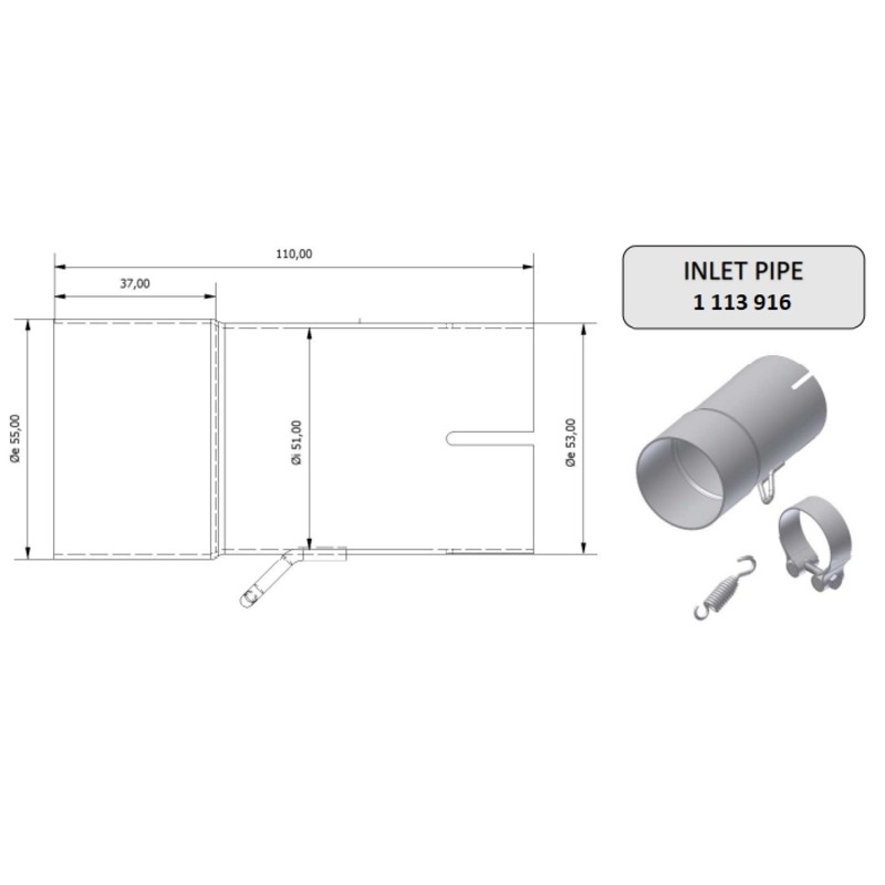 Tube de raccordement MIVV 00.73.KU.00006