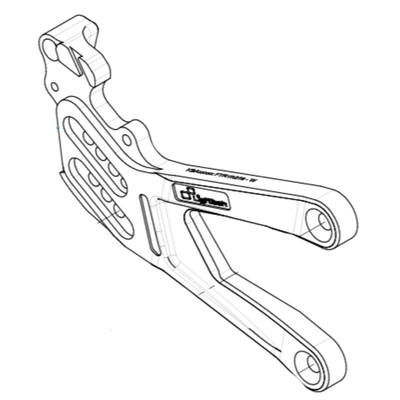 Platine droite (frein) LIGHTECH de commandes reculées FTRYA016R