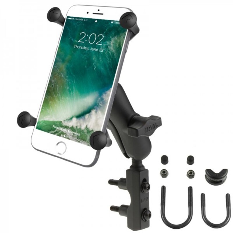 Pack complet RAM MOUNTS X-Grip® bras medium fixation en U sur guidon ou réservoir de frein/embrayage - smartphones L/XL