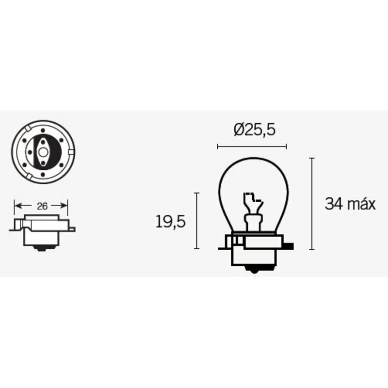 Ampoule TECNIUM SB25 12V 15W - x10