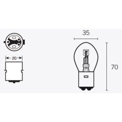 Ampoule TECNIUM B35 6V...