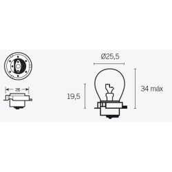 Ampoule V PARTS S3 6V 15W -...