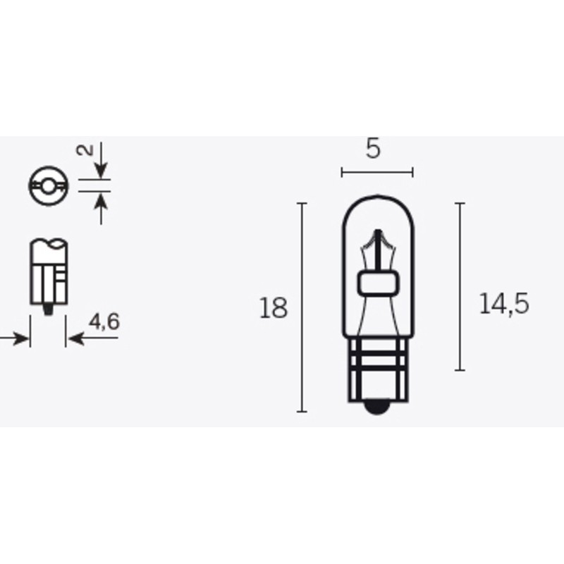 Ampoule V PARTS T5 12V 1,2W - x10