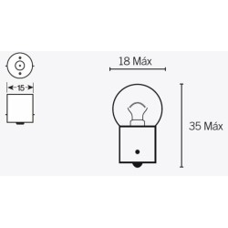 Ampoule TECNIUM G18 6V 10W...