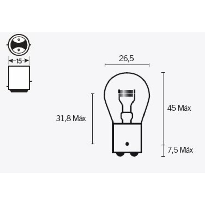 Ampoule TECNIUM P21 6V 21/5W - x10