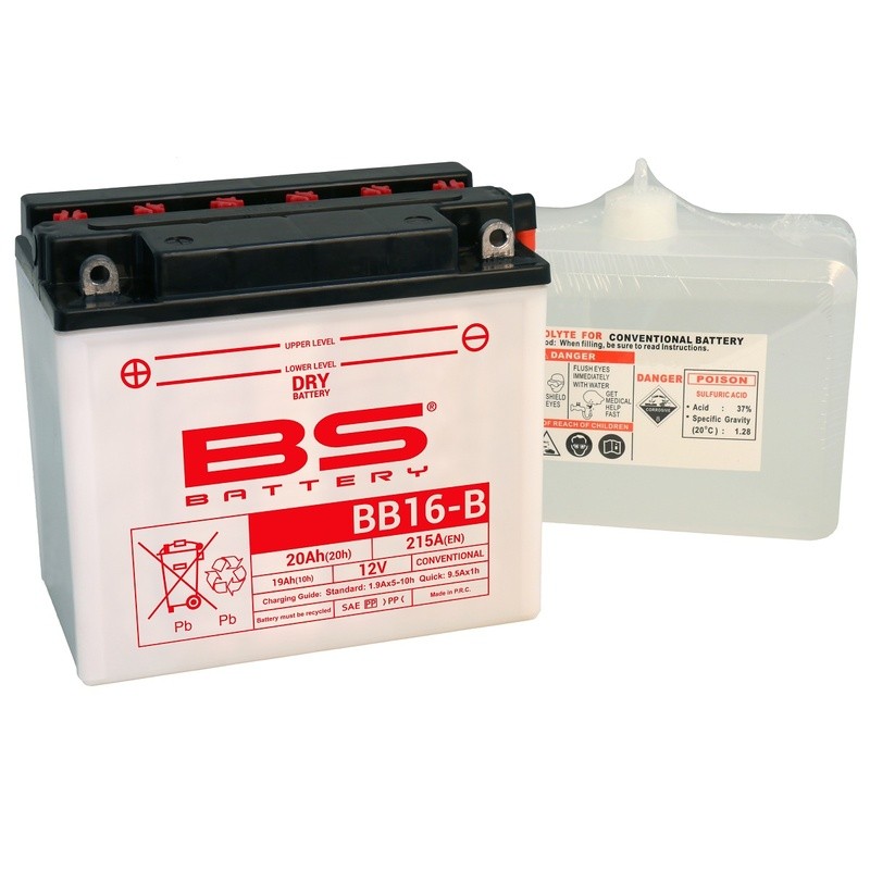 Batterie BS BATTERY Haute-performance avec pack acide - BB16-B