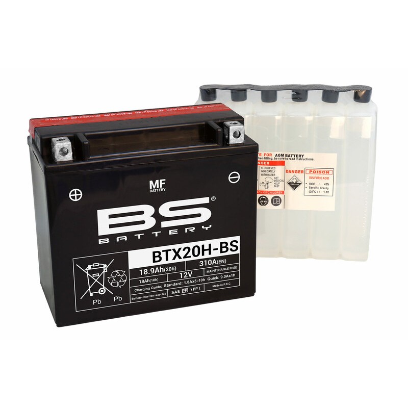 Batterie BS BATTERY Sans entretien avec pack acide - BTX20H