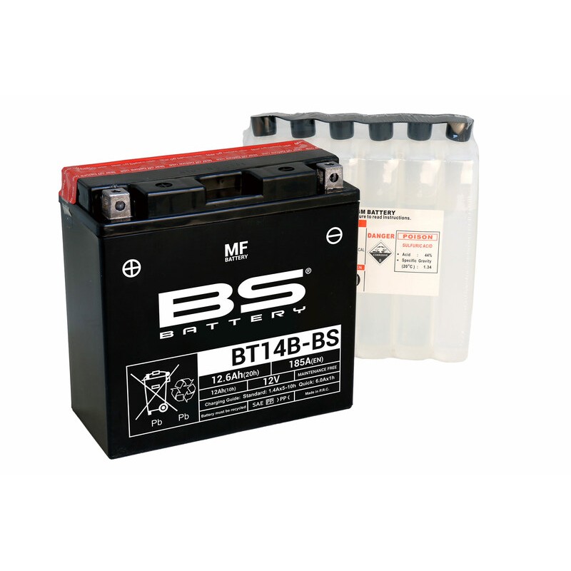 Batterie BS BATTERY Sans entretien avec pack acide - BT14B