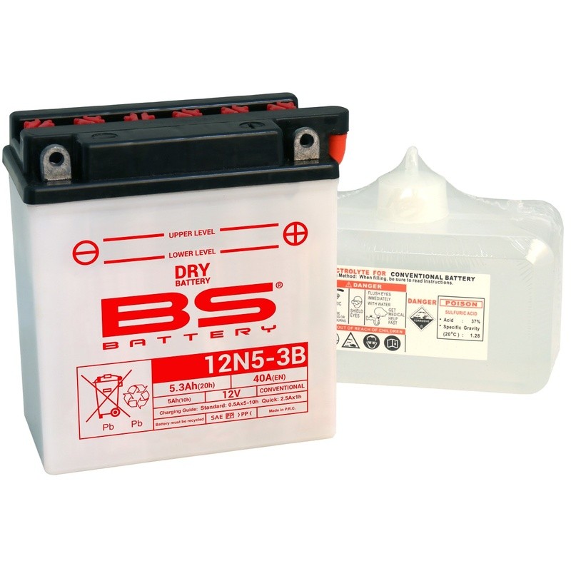 Batterie BS BATTERY conventionnelle avec pack acide - 12N5-3B