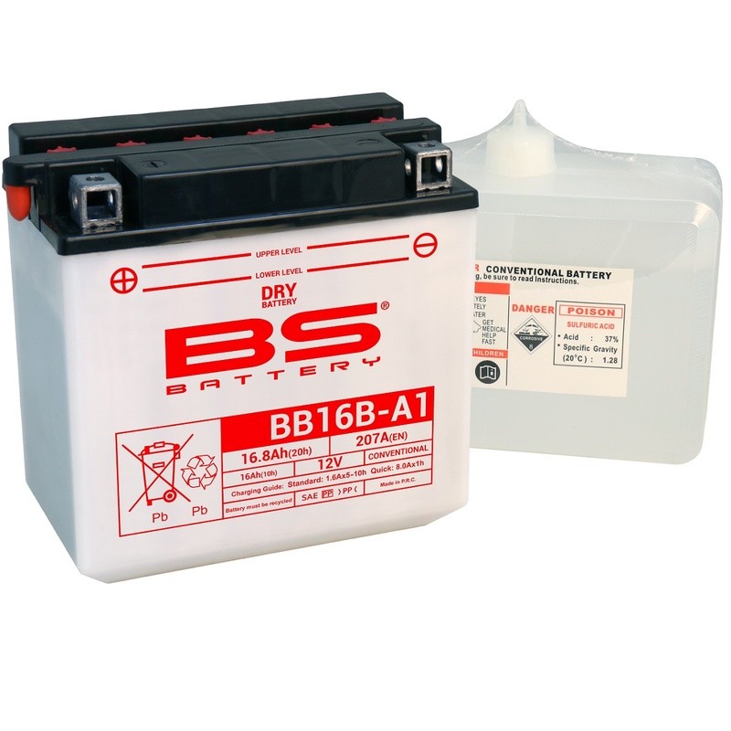 Batterie BS BATTERY Haute-performance avec pack acide - BB16B-A1