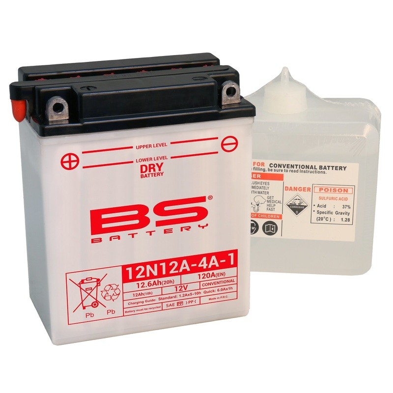 Batterie BS BATTERY conventionnelle avec pack acide - 12N12A-4A-1