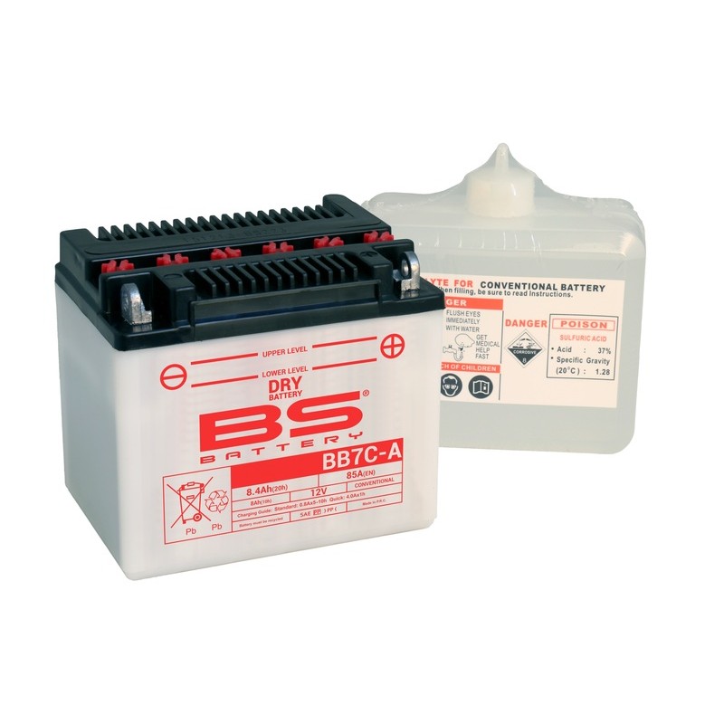 Batterie BS BATTERY Haute-performance avec pack acide - BB7C-A