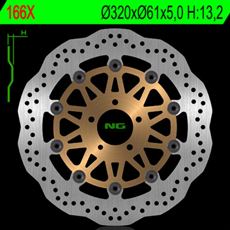 Disque de frein NG BRAKE DISC pétale flottant - 166X