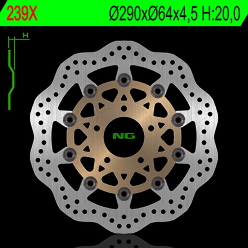 Disque de frein NG BRAKE DISC pétale flottant - 239X