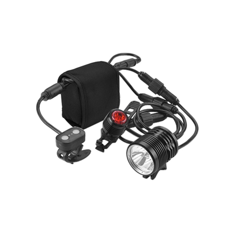 Jeu d'éclairage V BIKE led pour vélo 3000lm avant + 50lm arrière extbatterie rechargeable