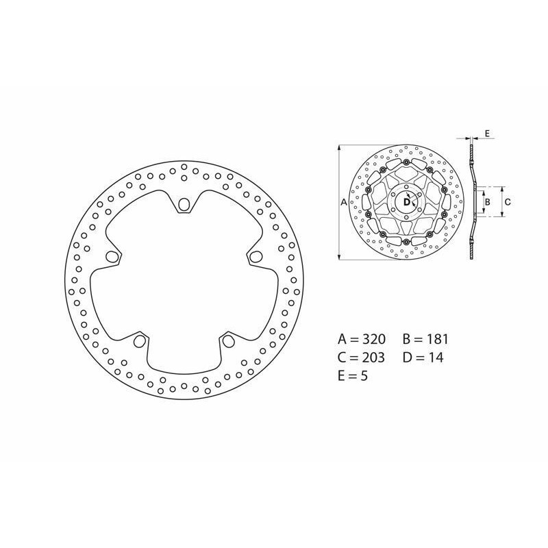 Disque de frein BREMBO Oro fixe - 68B407D7