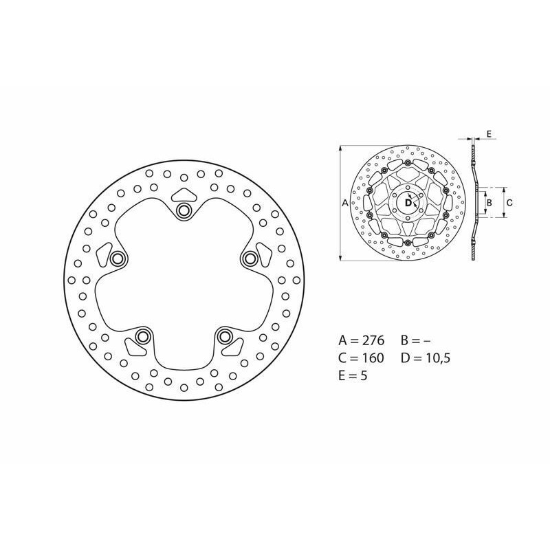 Disque de frein BREMBO Oro fixe - 68B407G9