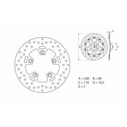 Disque de frein BREMBO Oro...