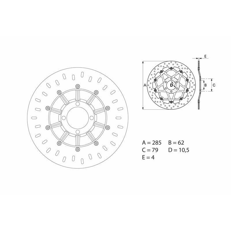 Disque de frein BREMBO Oro fixe - 68B407D2