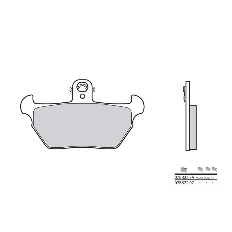 Plaquettes de frein BREMBO route métal fritté - 07BB22LA