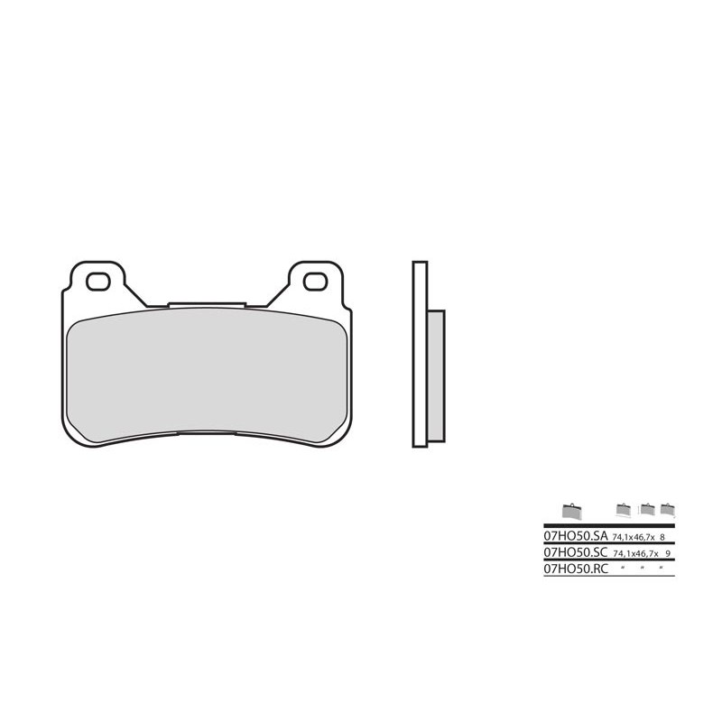 Plaquettes de frein BREMBO route métal fritté - 07HO50LA