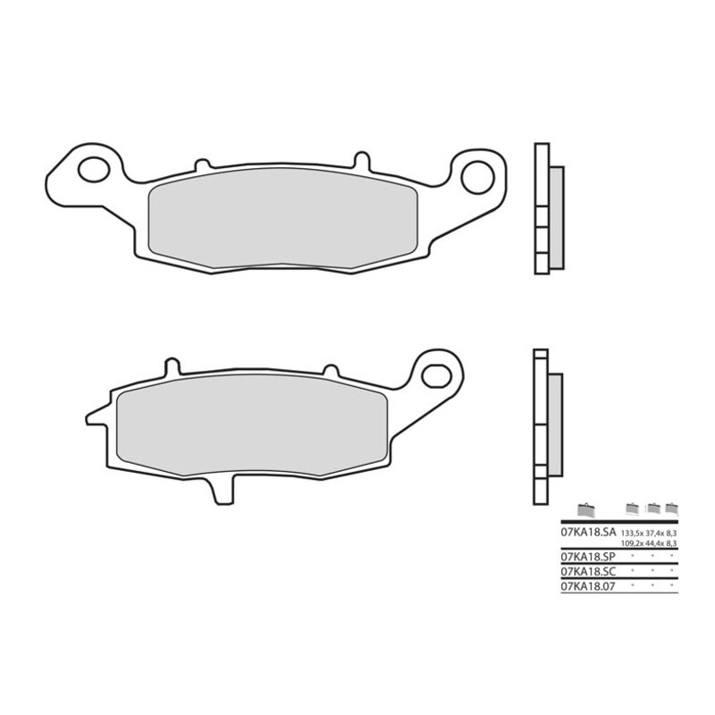 Plaquettes de frein BREMBO route métal fritté - 07KA18LA