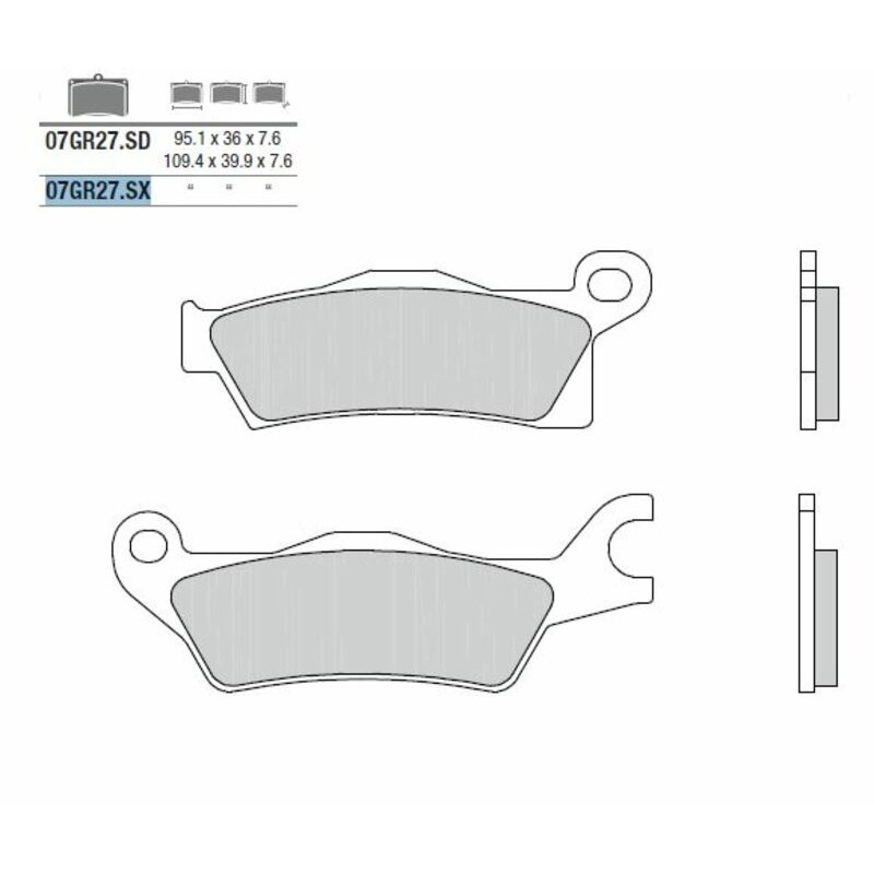 Plaquettes de frein BREMBO Off-Road métal fritté - 07GR27SX