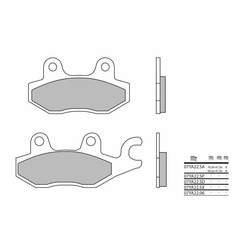 Plaquettes de frein BREMBO route métal fritté - 07YA22SP