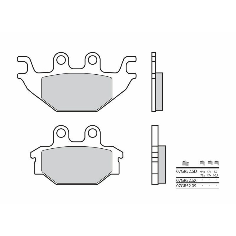 Plaquettes de frein BREMBO Off-Road métal fritté - 07GR52SX