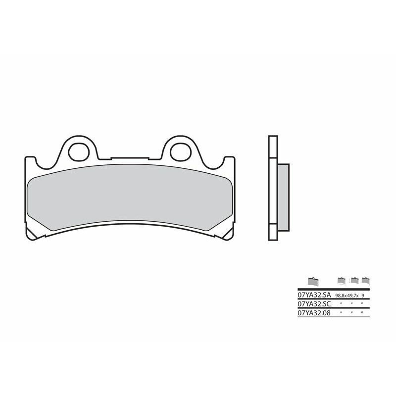 Plaquettes de frein BREMBO route métal fritté - 07YA32SA