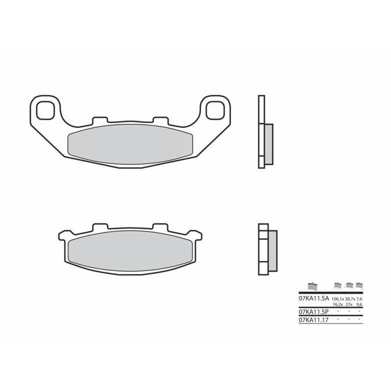 Plaquettes de frein BREMBO route métal fritté - 07KA11SP