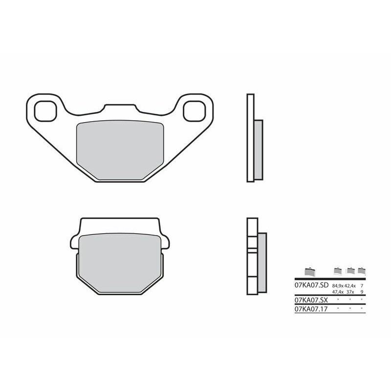 Plaquettes de frein BREMBO route carbone céramique - 07KA0717