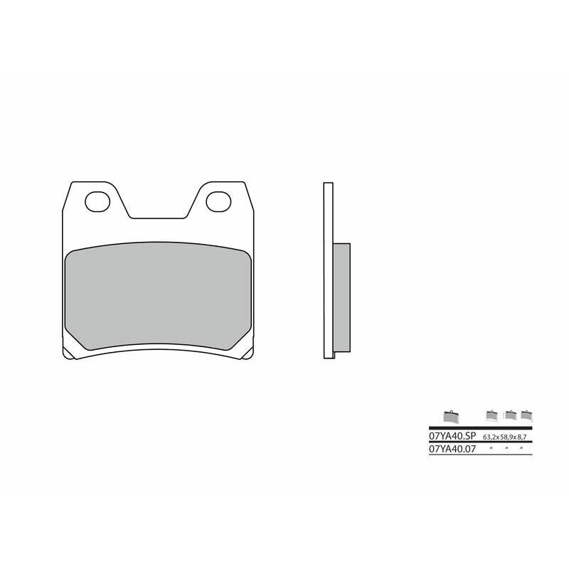 Plaquettes de frein BREMBO route métal fritté - 07YA40SP