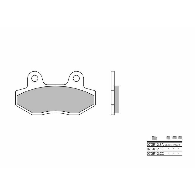 Plaquettes de frein BREMBO route métal fritté - 07GR12SA