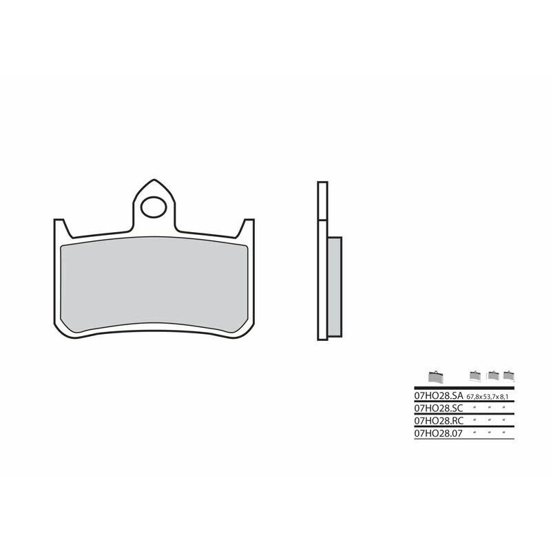 Plaquettes de frein BREMBO route carbone céramique - 07HO2807