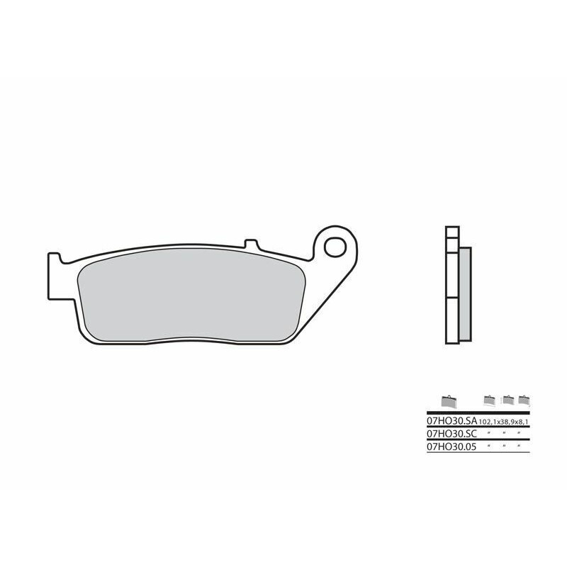 Plaquettes de frein BREMBO route métal fritté - 07HO30SA