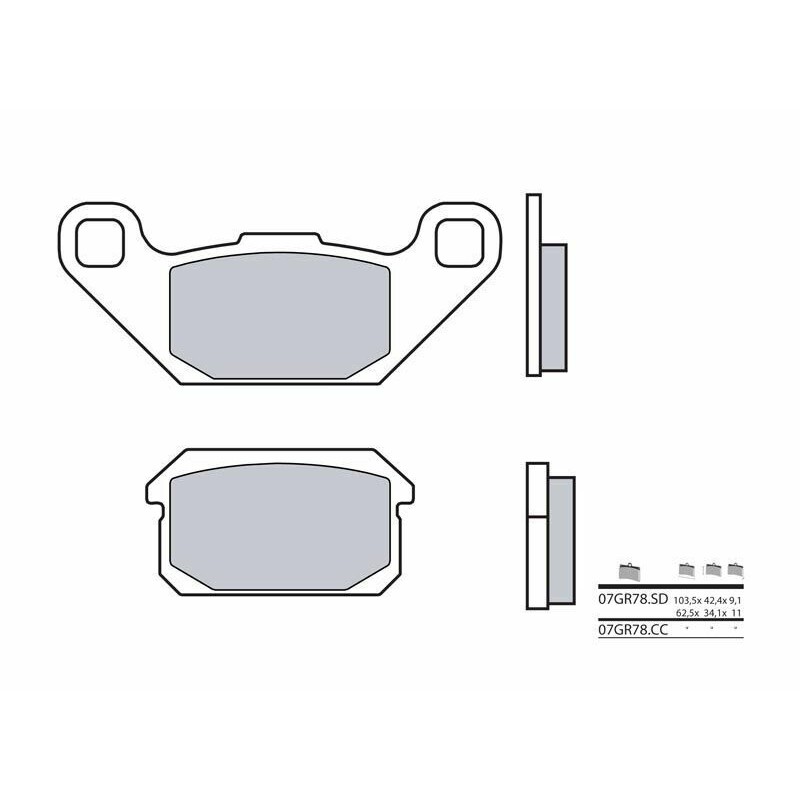 Plaquettes de frein BREMBO route carbone céramique - 07GR78CC