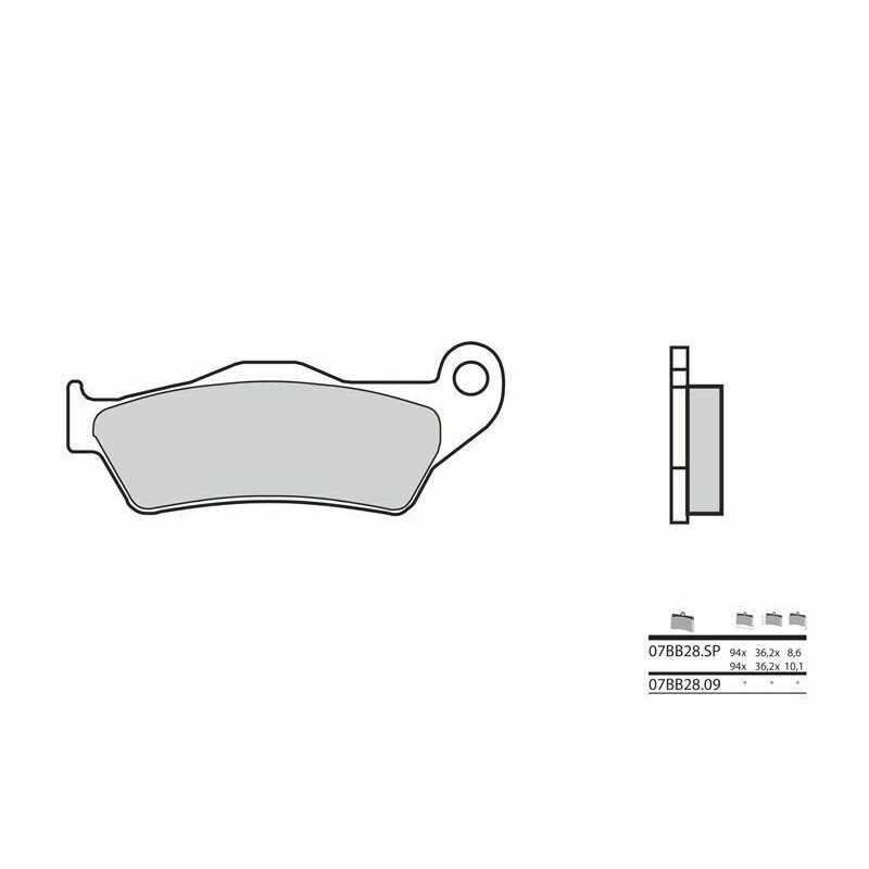 Plaquettes de frein BREMBO route métal fritté - 07BB28SP