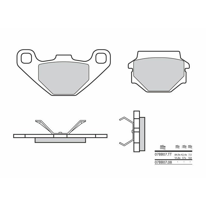 Plaquettes de frein BREMBO route carbone céramique - 07BB0708